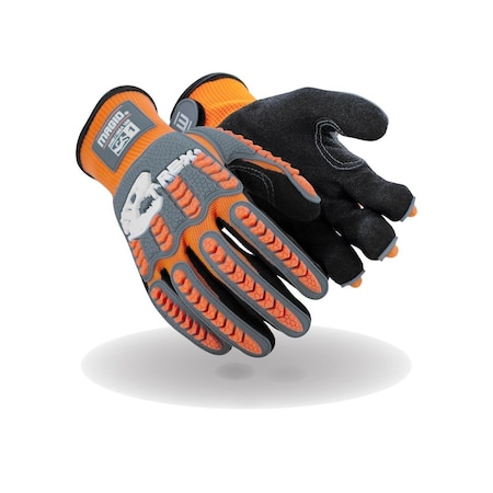Magid Coated Gloves, Sandy Nitrile, 4 Abrasion Level, Orange, 2XL 1 PR TRX400XXL